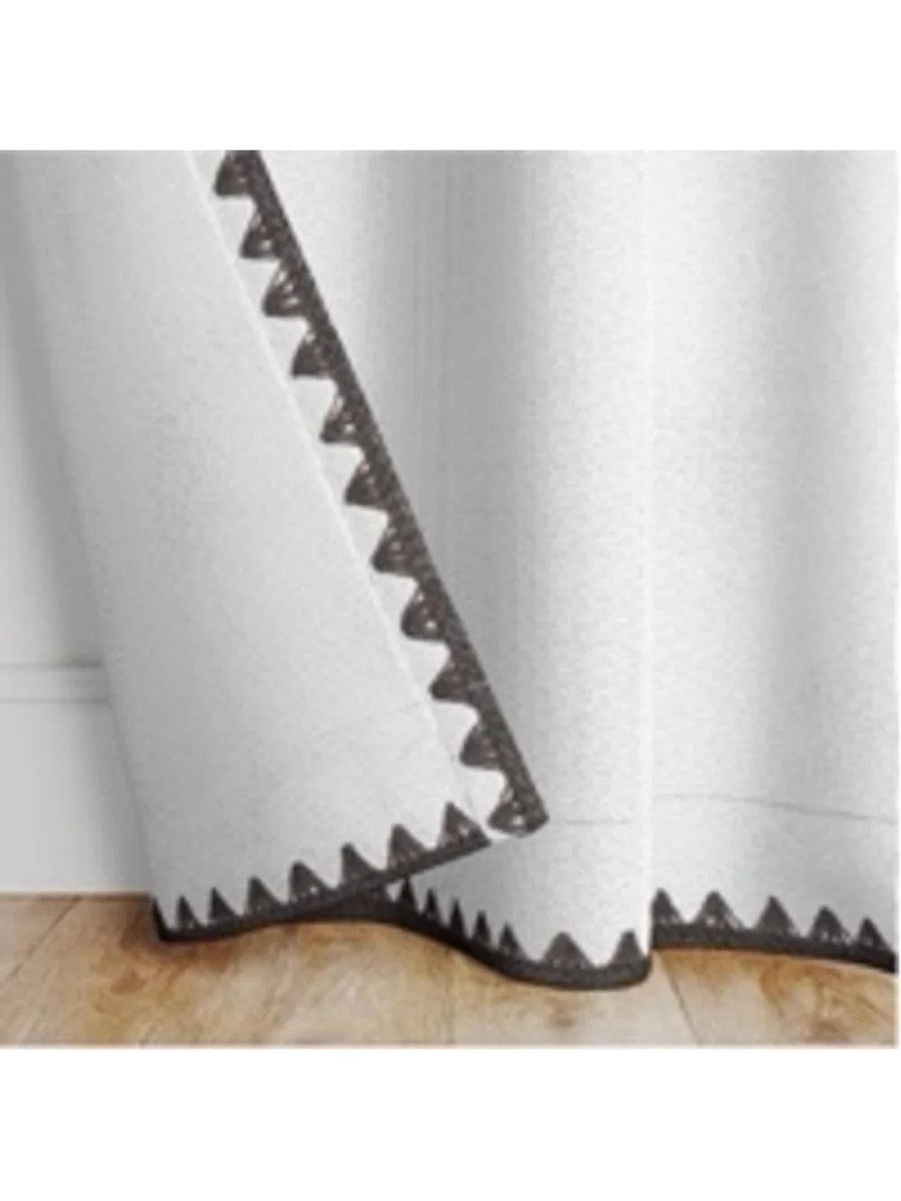 Threshold Light Filtering Curtain Panels 54x84 Cream Embroidered Edge Set of 2